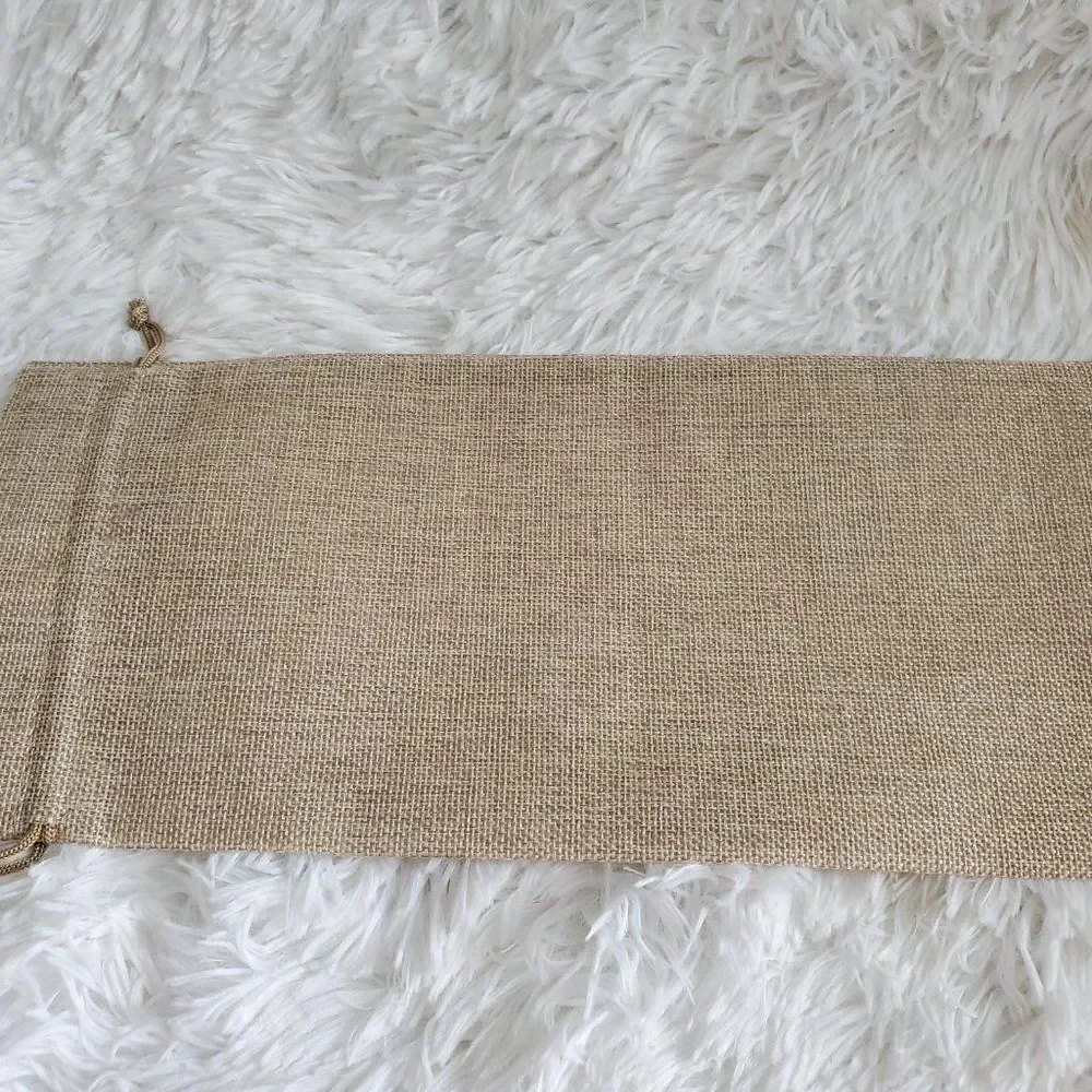 Because Kids Burlap Jute Wine Bag with Drawstrings